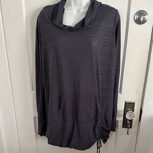 Cozy Hooded Tunic Sweatshirt in Charcoal Gray